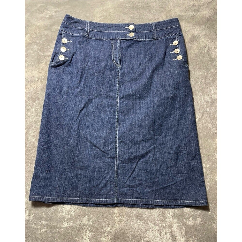 Bridgewater Blue Jean Skirt Buttons And Zipper Women’s Size 20 Midi